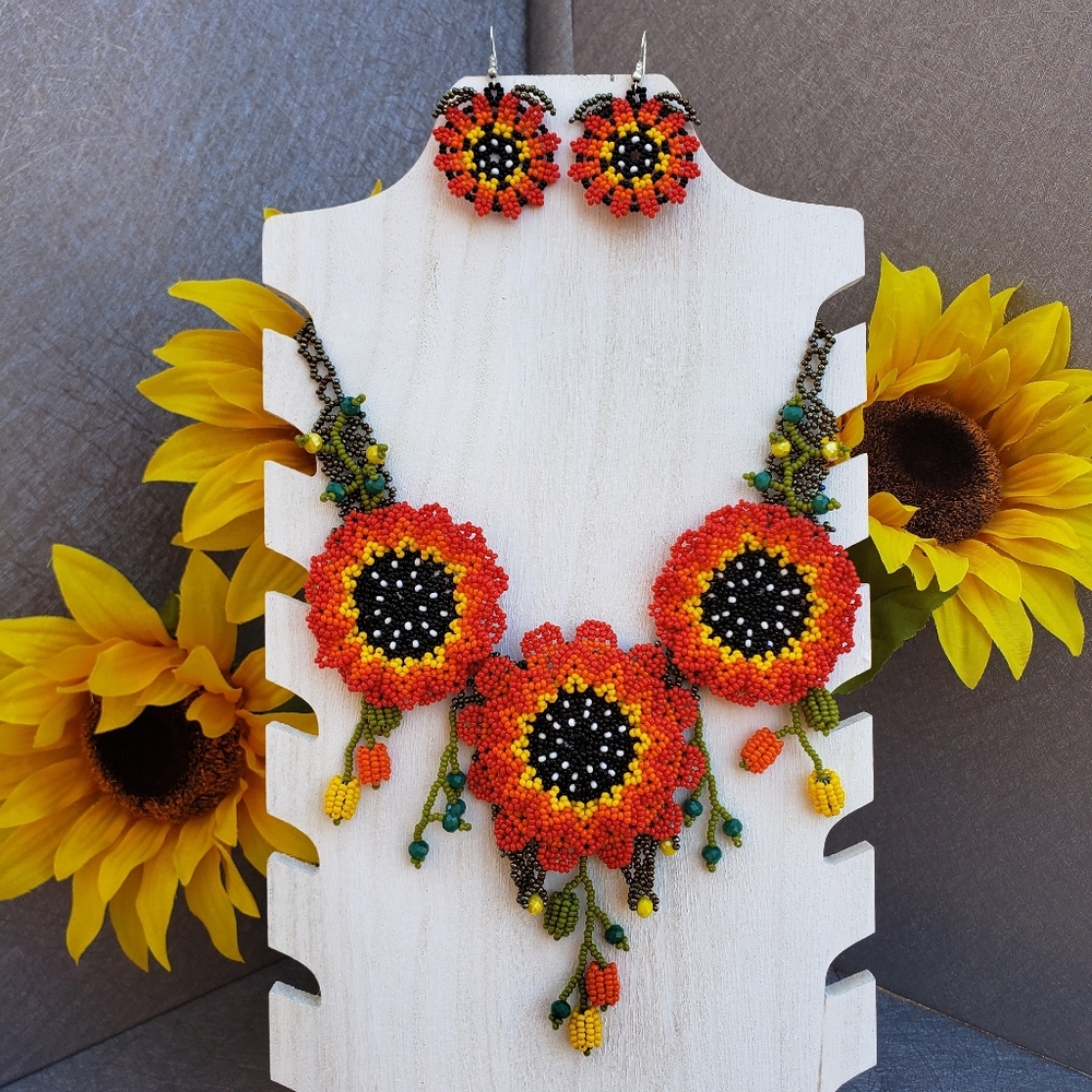 Mexican Handcrafted Maxi Necklace and earrings set